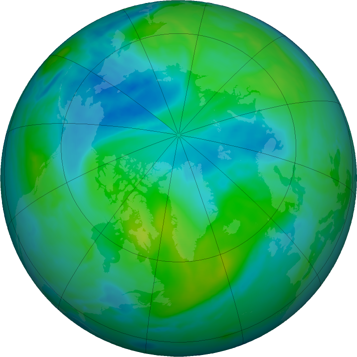 Arctic ozone map for 10 September 2018